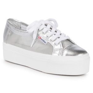 Superga metallic platform sneakers
